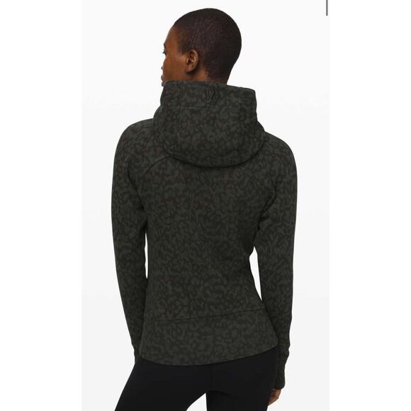Lululemon Scuba Hoodie SIZE 8 Light Cotton Fleece Camo Evergreen Multi Full Zip - Picture 7 of 9